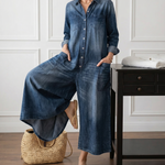 Diana | Denim jumpsuit with buttons