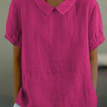 Short-sleeved Cotton Collared Shirt