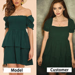 Lantern Sleeve Swing Mini Dress - Zeagoo (Us Only)