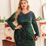 Plus Size Glitter Bodycon Dress - Zeagoo (Us Only)
