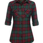 Long/Roll Up Sleeve Cotton Plaid Shirts - Zeagoo (Us Only)