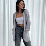 Zeagoo Women's 2023 Fall Winter Popcorn Cardigan Open Front Batwing Sleeve Oversized Chunky Knit Sweater with Pockets