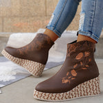 Paloma Vegan Leather Wedge Boots