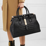 Renata Croc-Embossed Leather Handbag