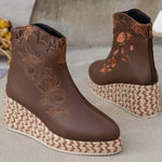 Paloma Vegan Leather Wedge Boots