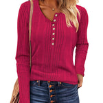 Zeagoo Sweaters Ribbed Knit Long Sleeve Henley Shirts