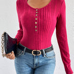 Zeagoo Sweaters Ribbed Knit Long Sleeve Henley Shirts
