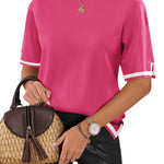 Zeagoo Knit Short Sleeve Tops
