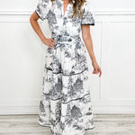 Eliza | Classic Toile Maxi Dress