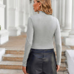 Zeagoo Women Turtleneck Casual Long Sleeve Shirts Tight T-Shirts