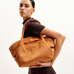 Hana Medium Faux Suede Tote Bag - Brown