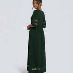 Zoe Pemberton | Black Mesh Stripe Midi Dress For Women