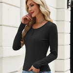 Zeagoo Long Sleeve Ribbed Knit Slim Fit Henley T-Shirt (US Only)