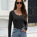 Zeagoo Sping Fall Basic Long Sleeves Fitted T-Shirt (US Only)