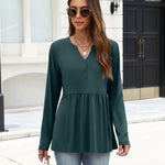 Dressy Casual Pemplu Long Sleeve Henley Shirt (US Only)