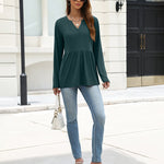 Dressy Casual Pemplu Long Sleeve Henley Shirt (US Only)