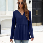 Dressy Casual Pemplu Long Sleeve Henley Shirt (US Only)