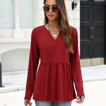 Dressy Casual Pemplu Long Sleeve Henley Shirt (US Only)