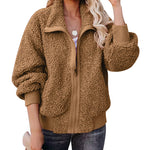 Fuzzy Fleece Jackets Oversized Open Front Coat Zipper Outwear(TTShop02) - Zeagoo (Us Only)