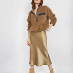 Satin Zipper Elegant Work Skirts - Zeagoo (US Only)