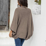 Zeagoo Open Front Oversized Batwing Sleeve Knit Cardigan