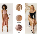 Satin Zipper Elegant Work Skirts - Zeagoo (US Only)