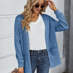 Zeagoo Women's 2023 Fall Winter Cardigan Sweaters Long Sleeve Open Front Cable Knit Outwear Coat with Pockets