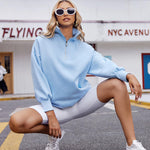 Zeagoo Women Sweatshirts Quarter Zip Stand Collar Pullovers Fleece Workout Hoodies Y2K Clothes