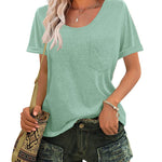 Zeagoo Women's Chest Pocket T Shirt Blouses Tops