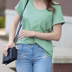 Zeagoo Women's Chest Pocket T Shirt Blouses Tops