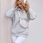 Zeagoo Women Sweatshirts Quarter Zip Stand Collar Pullovers Fleece Workout Hoodies Y2K Clothes