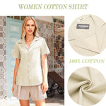 Zeagoo Women's Button Down Short Sleeve Blouse