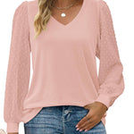 Zeagoo Women's Blouses Dressy Casual V Neck Top
