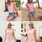 Shirts Short Sleeve Loose T Shirt Blouses - Zeagoo (Us Only)