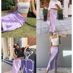 Satin Zipper Elegant Work Skirts - Zeagoo (US Only)