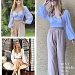 Puff Sleeve Twist Knot Front Tops Bodysuit - Zeagoo (Us Only)