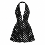 Lucy Wright | Polka Dot Halter Mini Dress For Women