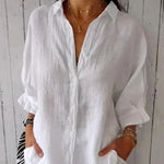 Amélie Rousseau | Effortless Linen Button Shirt For Women