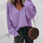 Aurélie Bernard | Relaxed V-Neck Knit Jumper With Soft Drape For Women