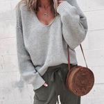 Aurélie Bernard | Relaxed V-Neck Knit Jumper With Soft Drape For Women