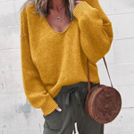 Aurélie Bernard | Relaxed V-Neck Knit Jumper With Soft Drape For Women
