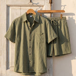 Xavier Linen-Blend Short-Sleeve Set