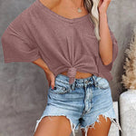 Loose Blouse Casual V Neck Shirt - Zeagoo (Us Only)