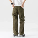 Men's 100% Cotton Cargo Pants | Trendy Wide Baggy Outdoor Fit