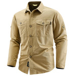 Men's 100% Cotton Long Sleeve Button Down Shirt | Classic Vintage Cargo Style