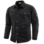 Men's 100% Cotton Long Sleeve Button Down Shirt | Classic Vintage Cargo Style