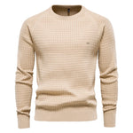 Men's 100% Cotton O-Neck Sweater | Tailored Classic Winter Essential
