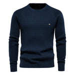 Men's 100% Cotton O-Neck Sweater | Tailored Classic Winter Essential