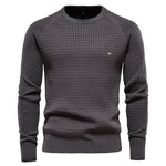Men's 100% Cotton O-Neck Sweater | Tailored Classic Winter Essential