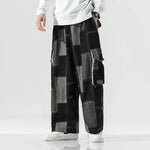 Men's Breathable Denim Patchwork Pants | Bold 90s Street Style